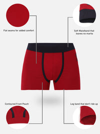 Men Premium Cotton Blend Maroon Trunk- Underjeans By Spykar
