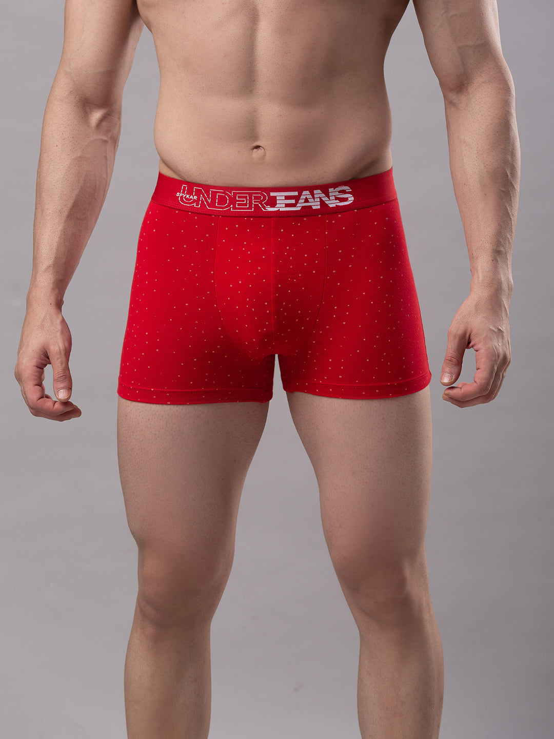 Underjeans By Spykar Men Red Cotton Blend Trunk