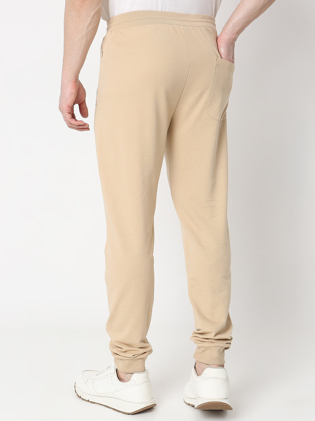 Underjeans by Spykar Men Premium Knitted Beige Trackpant