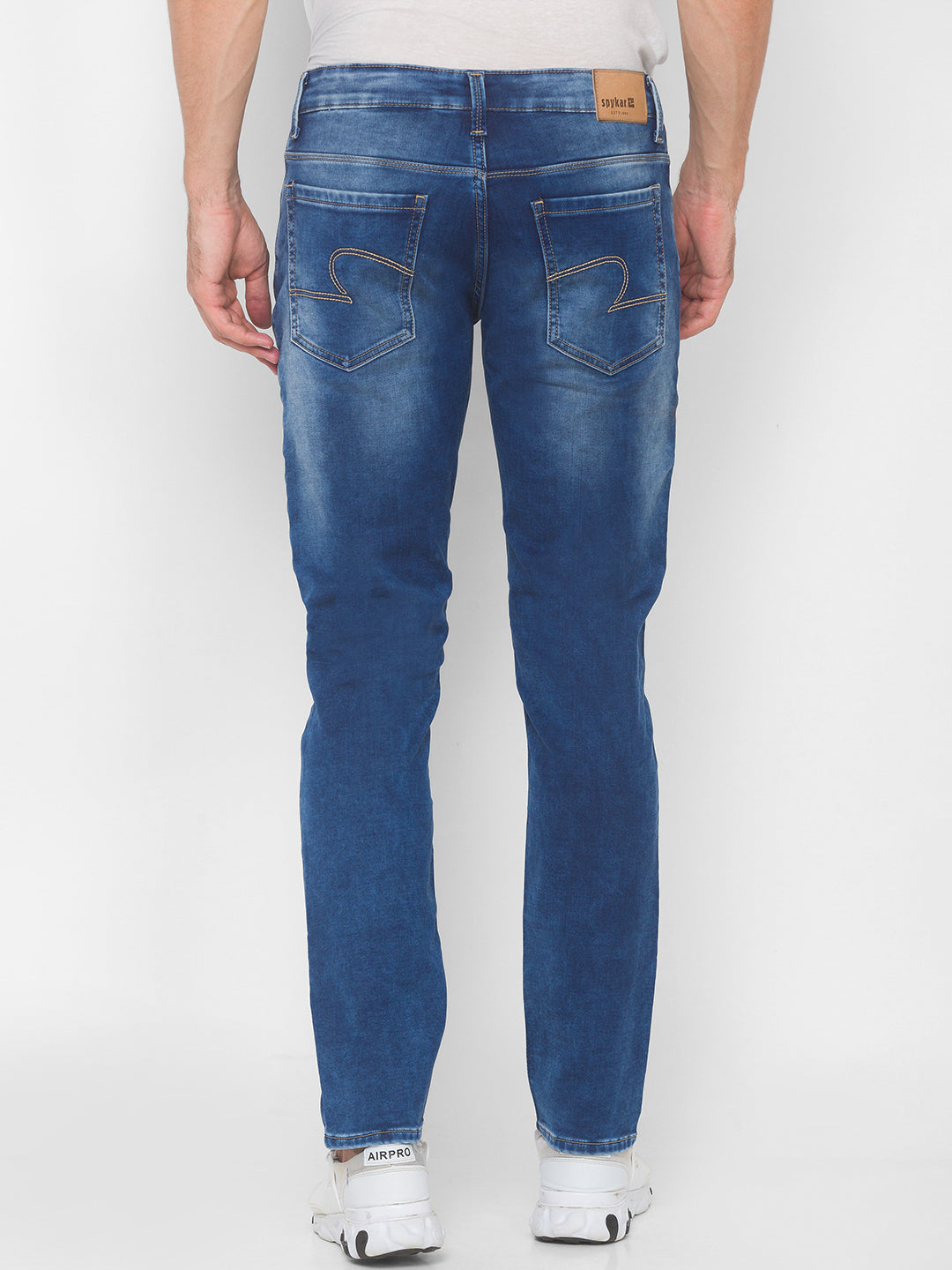 Spykar Men Blue Cotton Regular Fit Narrow Length Jeans (Rover)