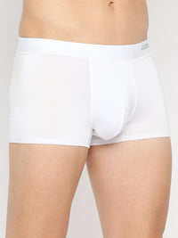 Men White Solid Super Premium Bonded Elastic Trunk - Underjeans By Spykar
