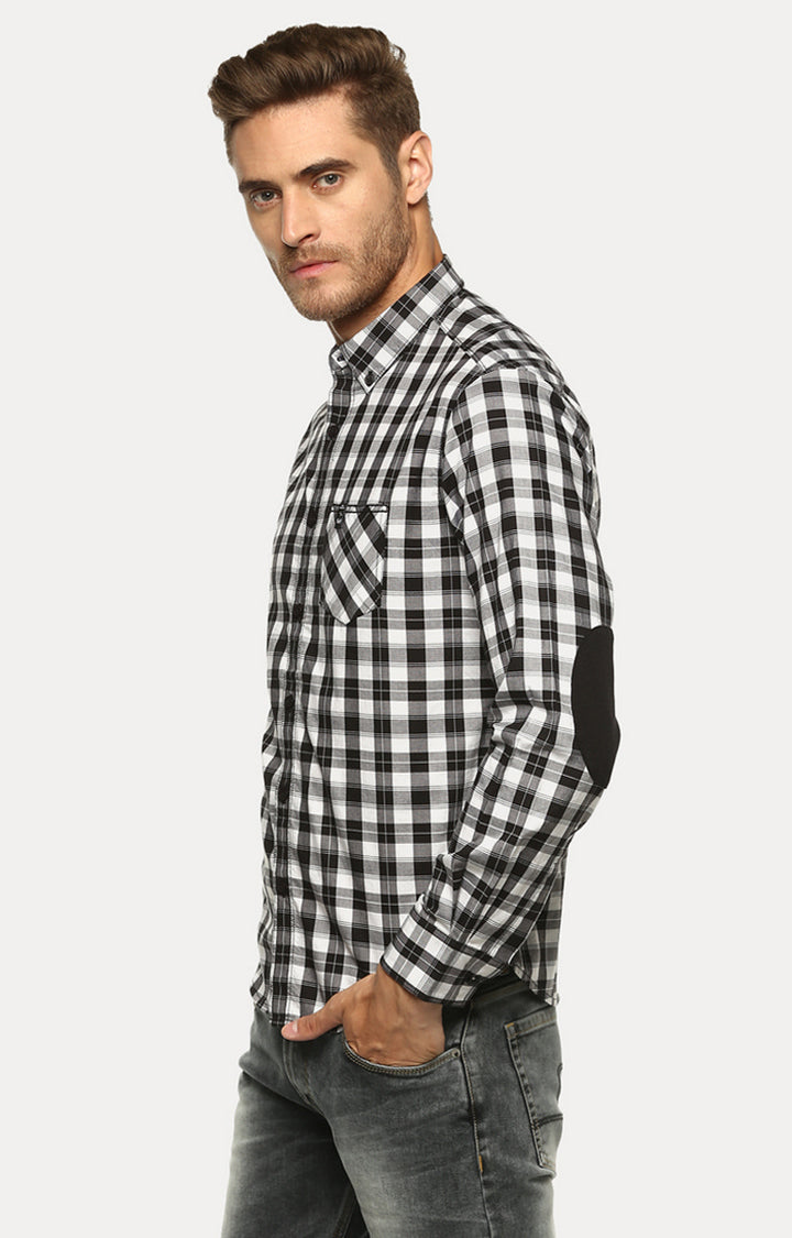 Spykar Men'S Black Cotton Checked Casual Shirts