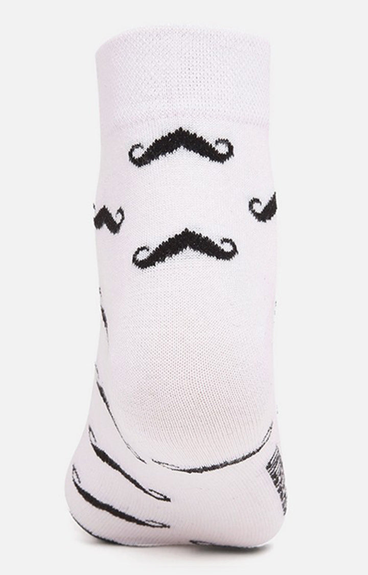 Men Premium White Ankle Length (Non Terry) Single Pair Of Socks- Underjeans By Spykar