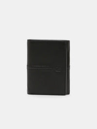 Spykar Black Leather Belt & Wallet Combo