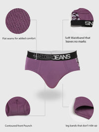 Underjeans by Spykar Men Premium Pack of 2 Black-Purple Brief