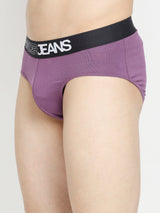 Men Premium Dull Purple & Black Cotton Blend Brief - Pack Of 2- Underjeans By Spykar
