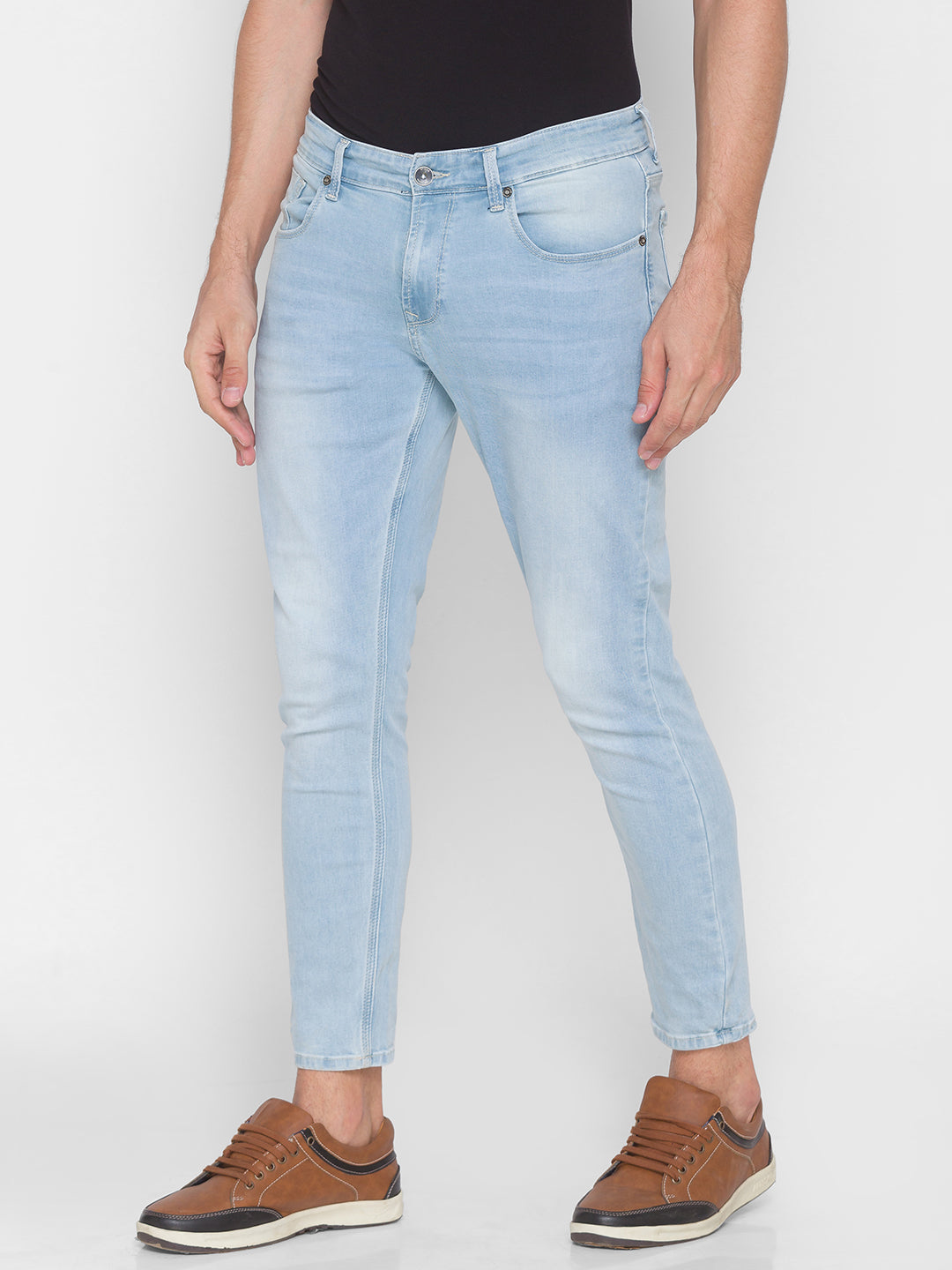 Spykar Men Blue Cotton Slim Fit Tapered Length Jeans (Kano)