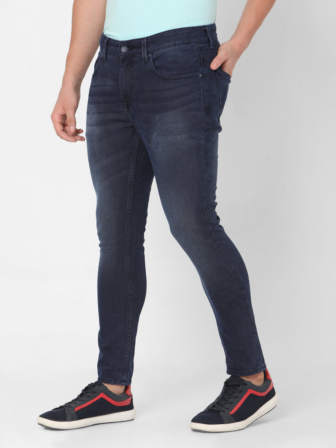 Spykar Men Blue Cotton Slim Fit Tapered Length Jeans (Kano)