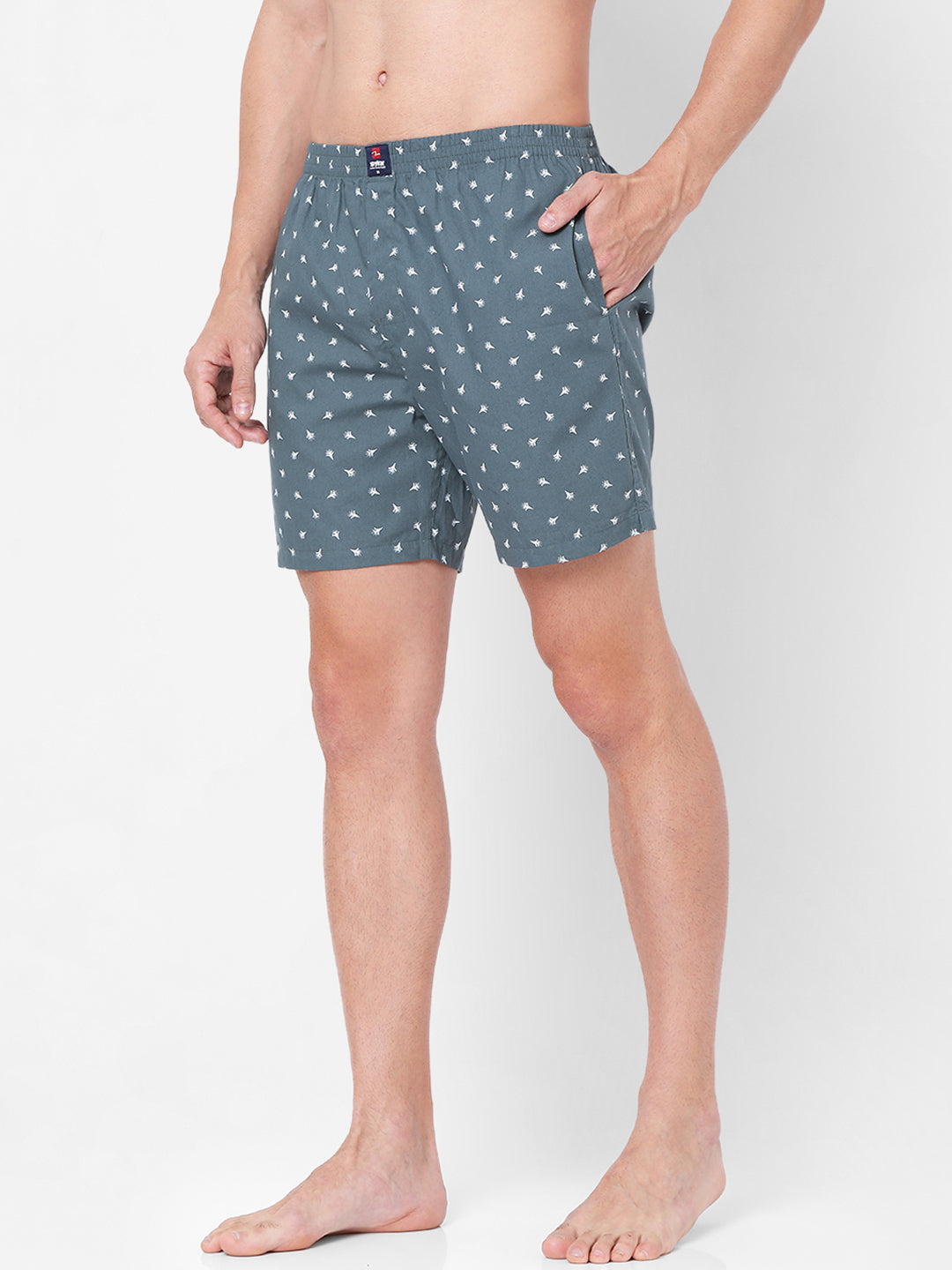 Men Premium Grey Cotton Boxers- Underjeans By Spykar