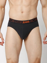 Underjeans By Spykar Men Premium Grey & White Cotton Blend Regular Fit Brief - Pack Of 2