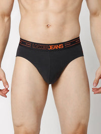 Underjeans By Spykar Men Premium Grey & White Cotton Blend Regular Fit Brief - Pack Of 2