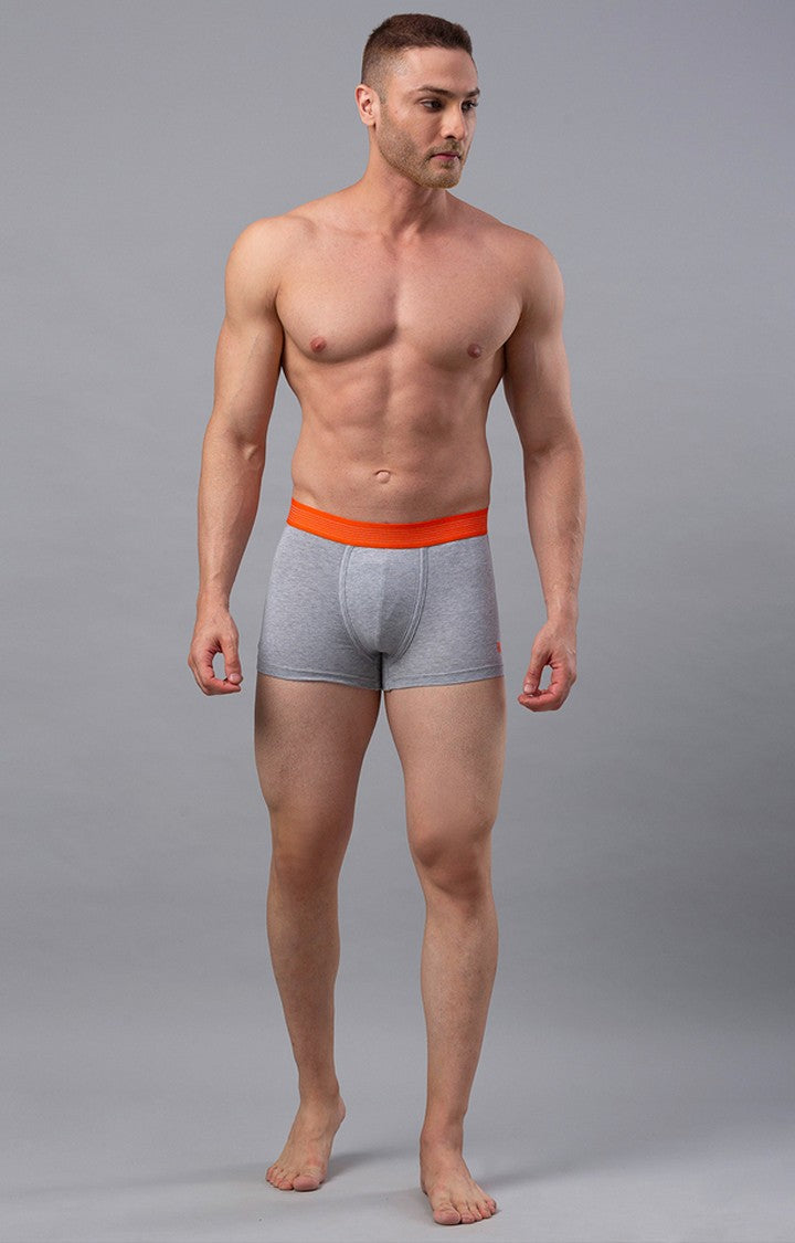 Underjeans By Spykar Men Grey Solid Trunks