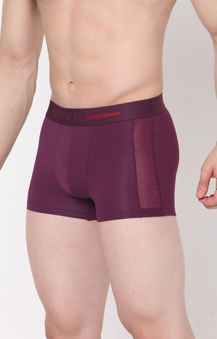 Underjeans By Spykar Men Purple Solid Trunks