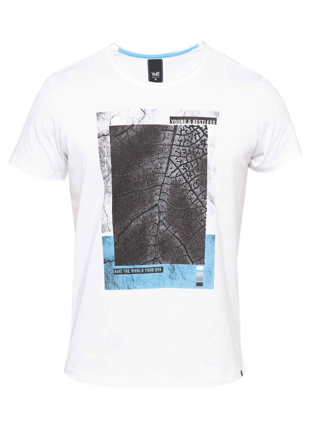 Spykar Men White Printed Slim Fit T-Shirt