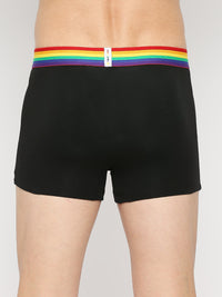 Men Premium Black Cotton Blend Trunk Underjeans By Spykar