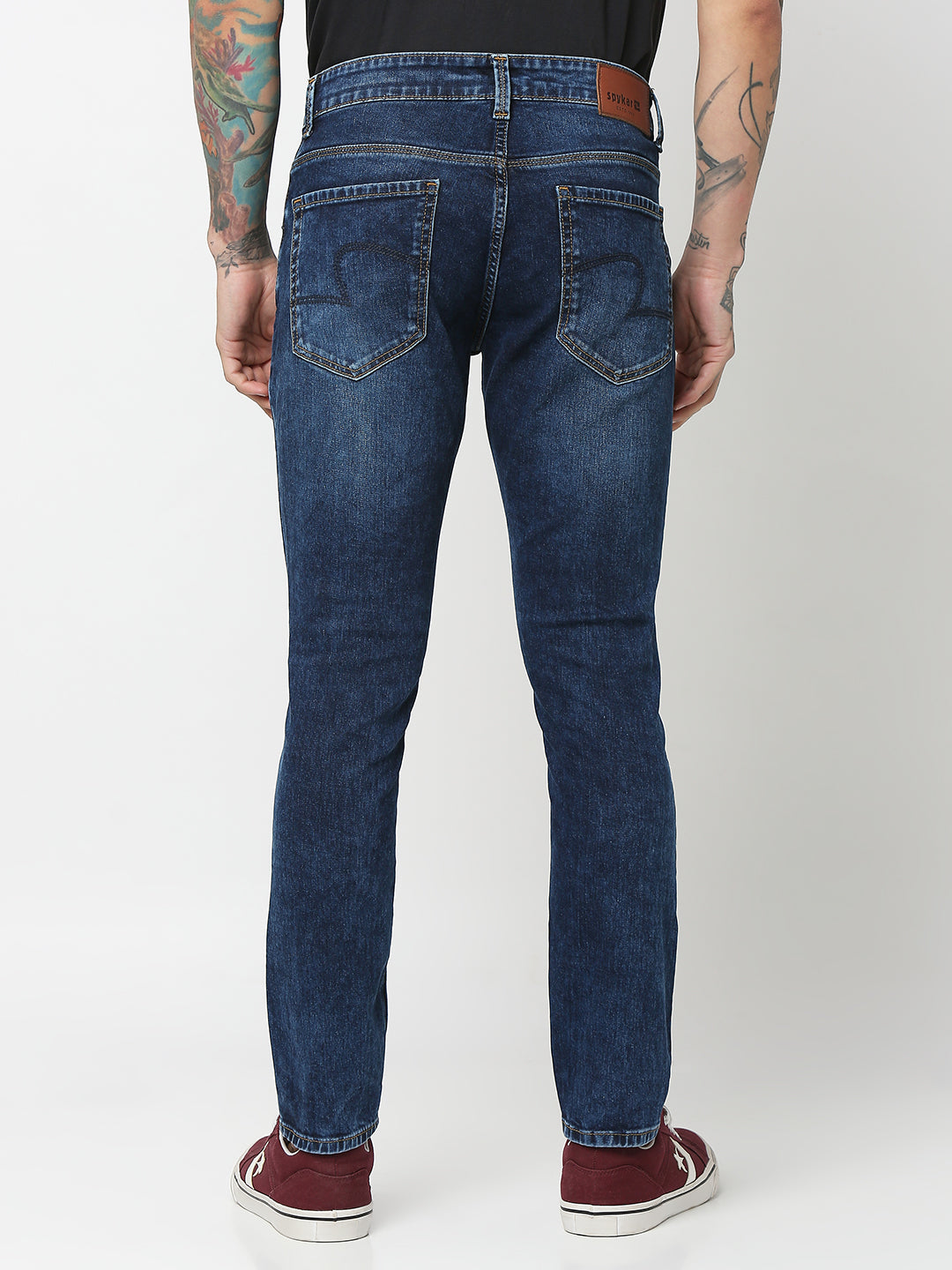 Spykar Men Dark Blue Cotton Slim Fit Tapered Length Jeans (Kano)