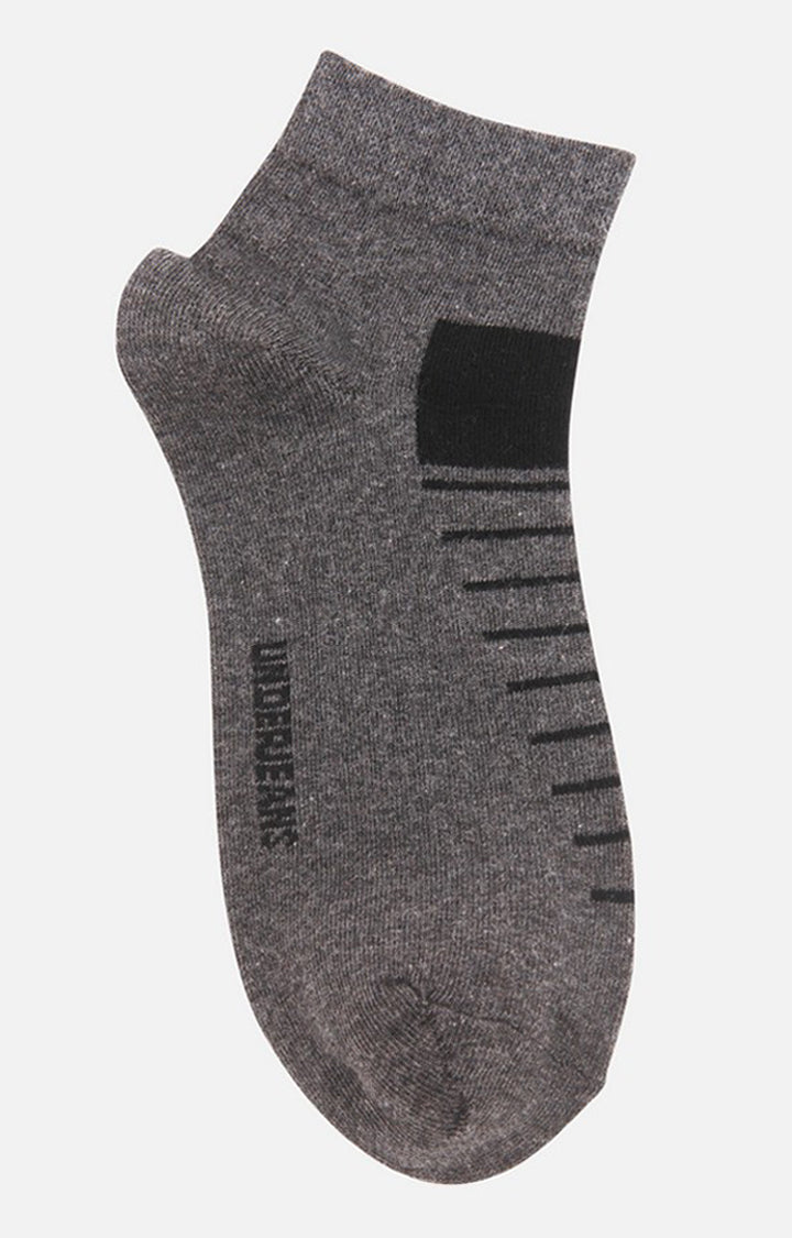 Men Premium Anthra Ankle Length (Non Terry) Single Pair Of Socks- Underjeans By Spykar