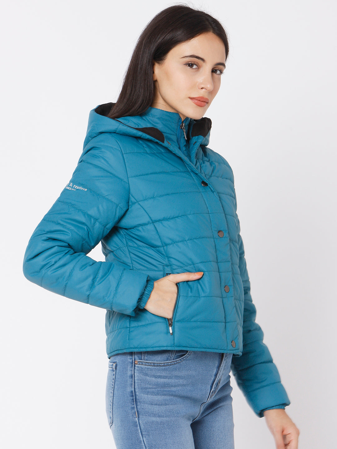 Spykar Green Polyester Jacket For Women