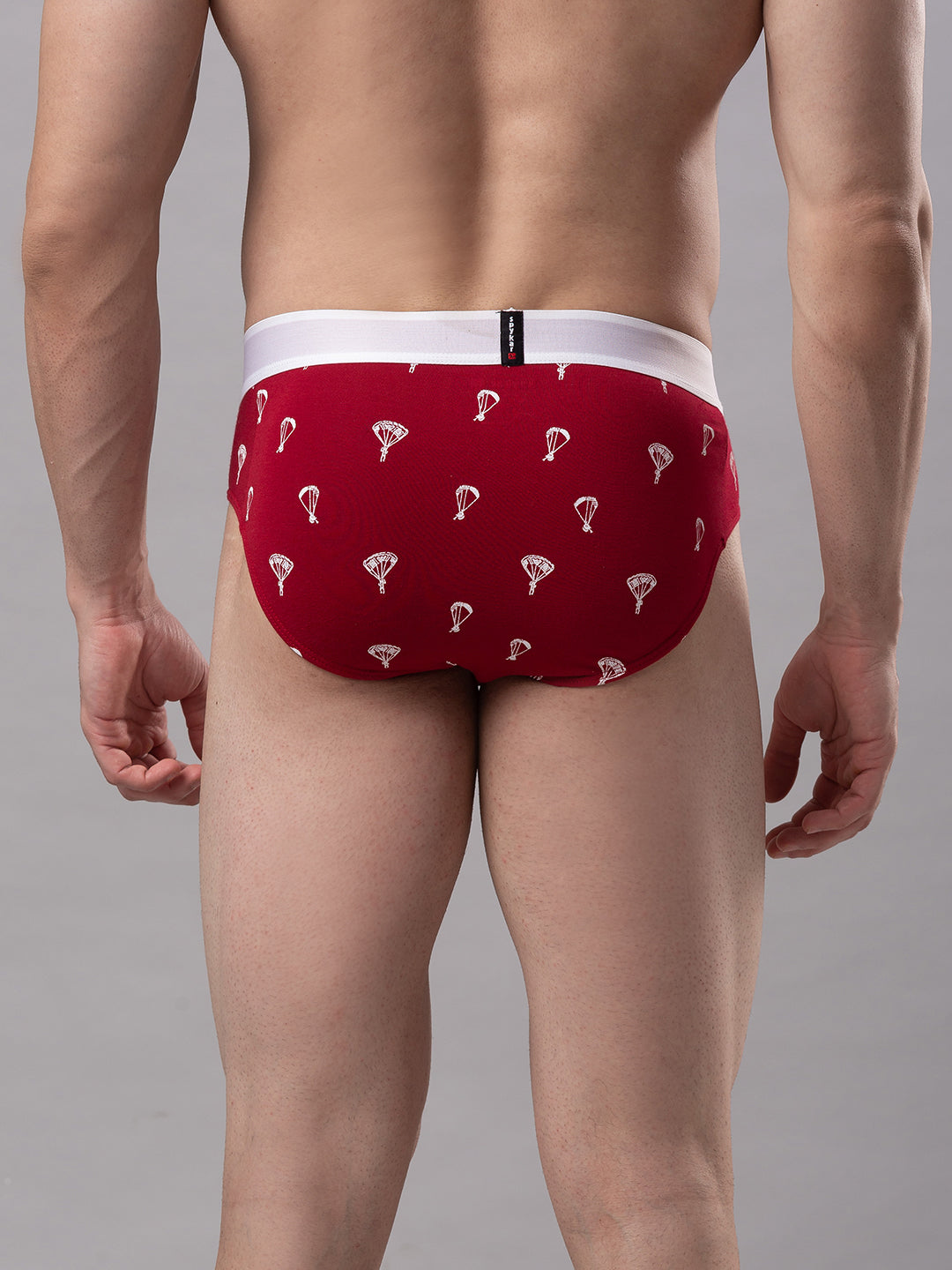 Men Premium Cotton Blend Maroon Brief - (Pack Of 2)- Underjeans By Spykar