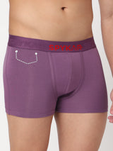 Men Premium Dull Purple Cotton Blend Trunk- Underjeans By Spykar