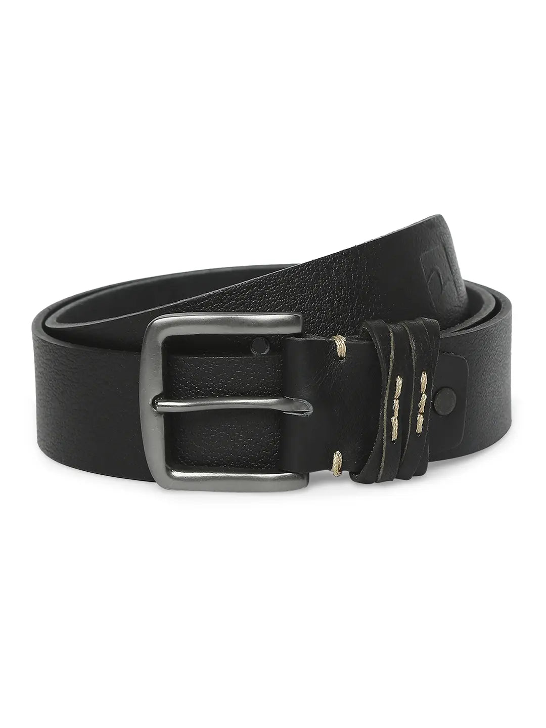 Spykar Men Black Leather Belt