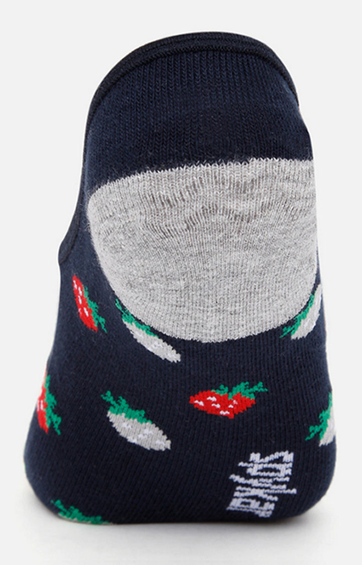 Spykar Grey Melange & Navy Cotton Ped Socks - Pack Of 2