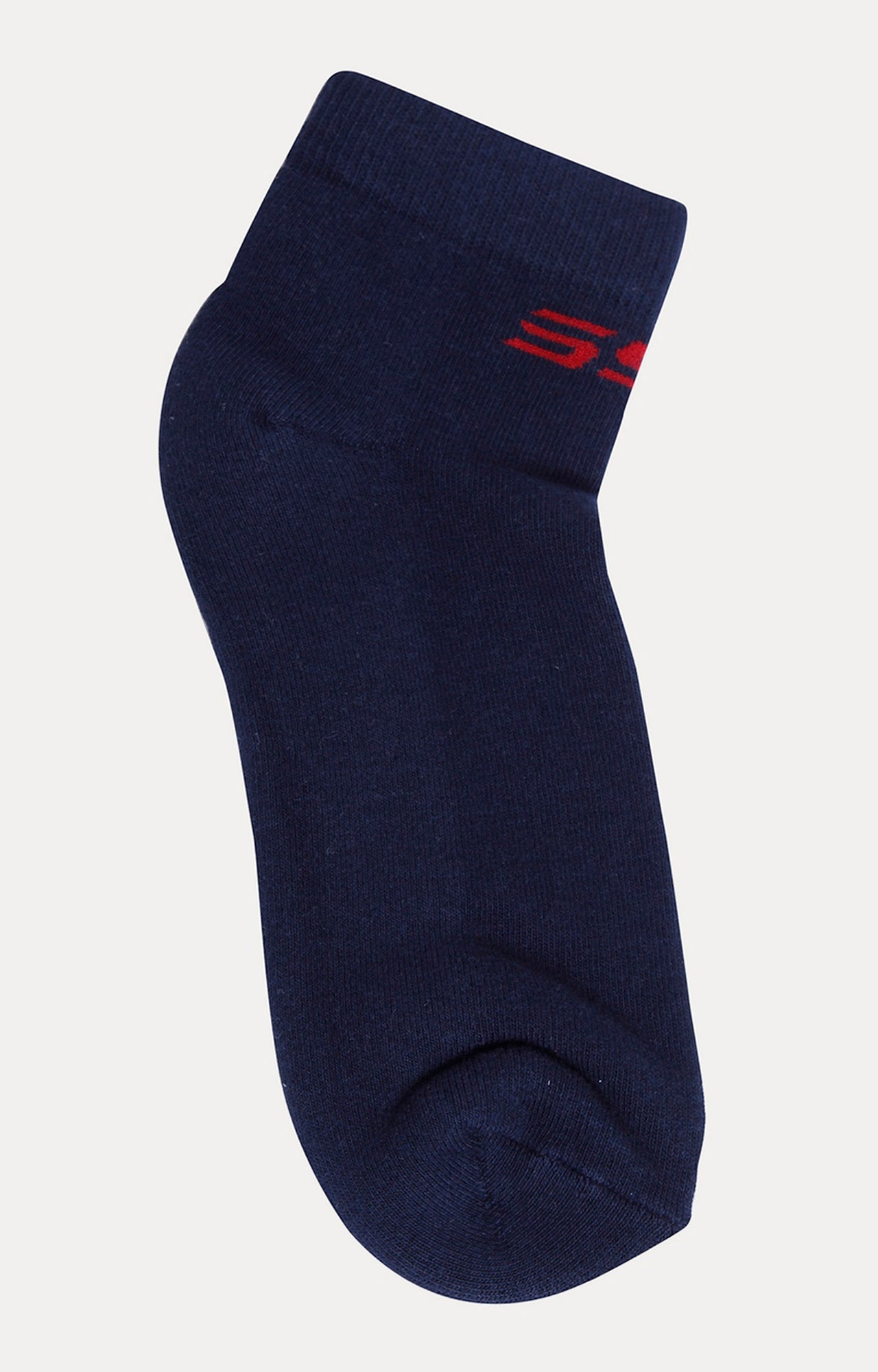 Spykar White & Navy Solid Ankle Length Socks - Pair Of 2