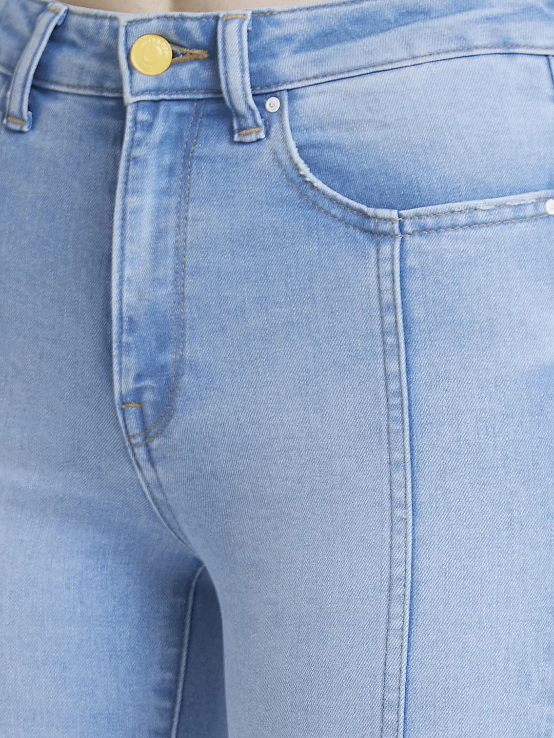 Spykar Women Light Blue Lycra Slim Straigth Fit Ankle Length Clean Look Jeans -(Emma)