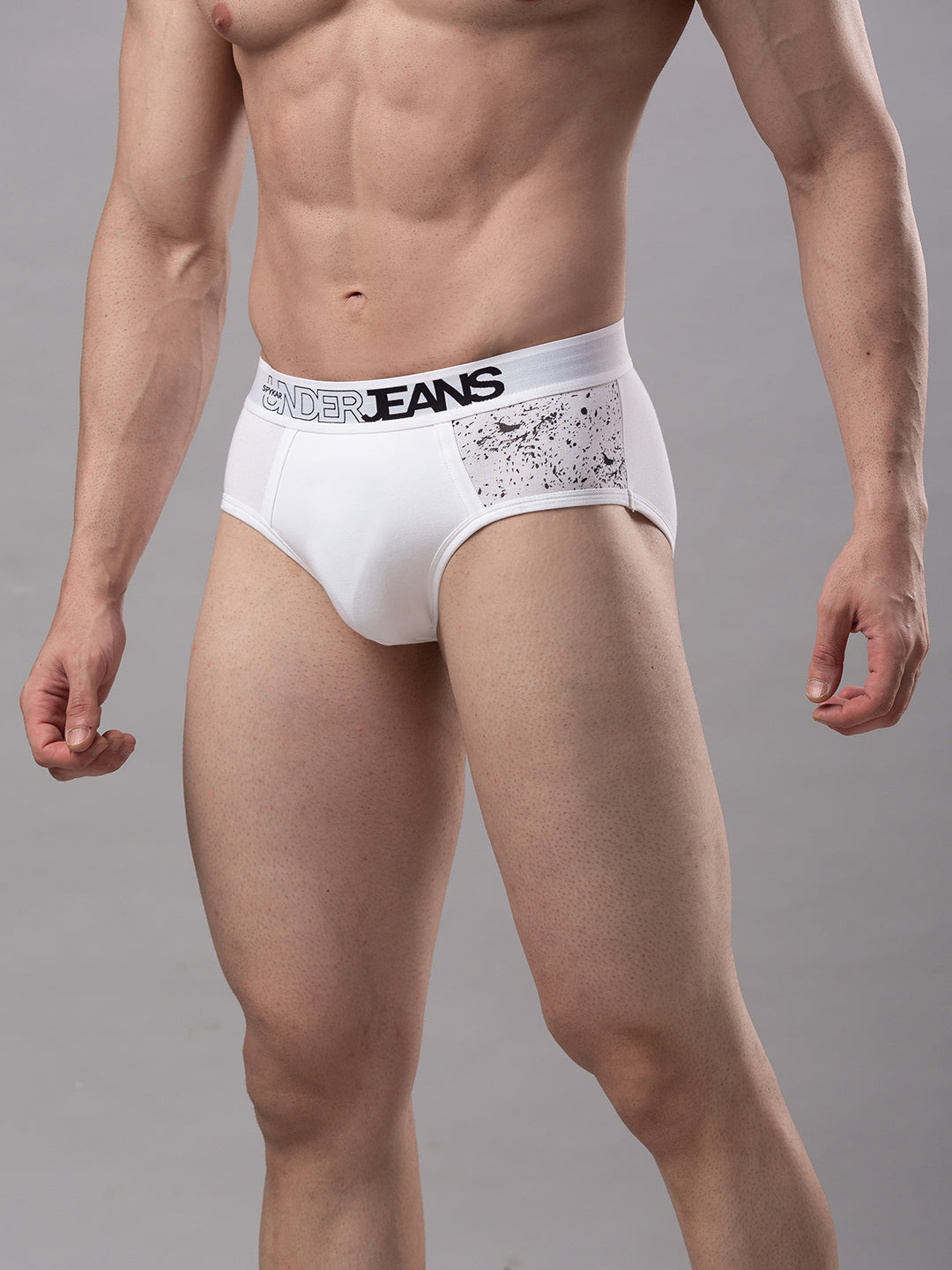 Underjeans By Spykar Men Premium Cotton Blend White Brief