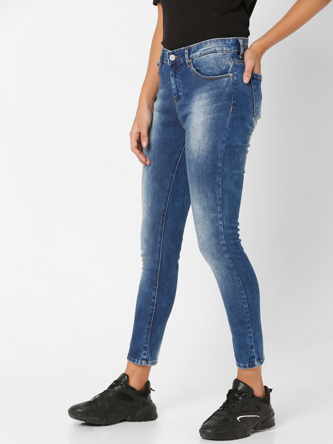 Spykar Women Blue Cotton Skinny Fit Regular Length Jeans - (Adora)