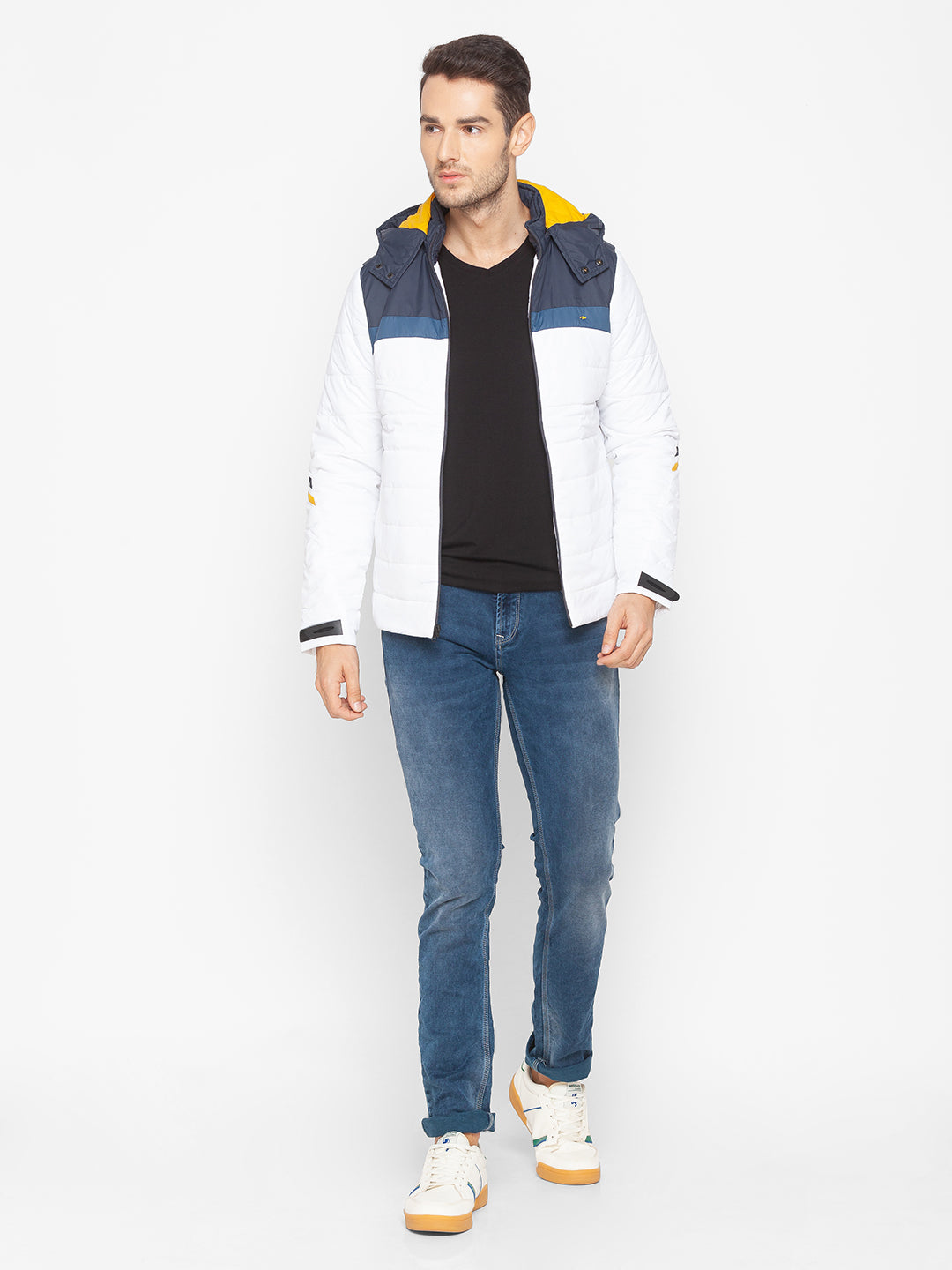 Spykar White Polyester Men Jacket