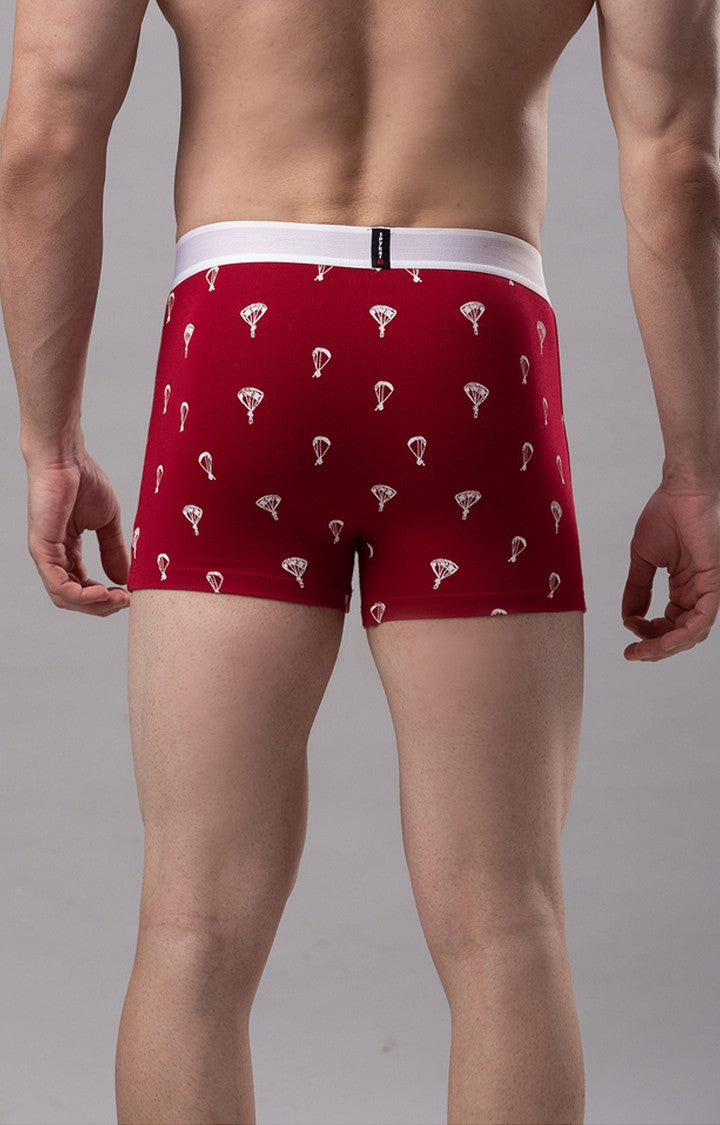 Underjeans By Spykar Men Maroon Solid Trunks