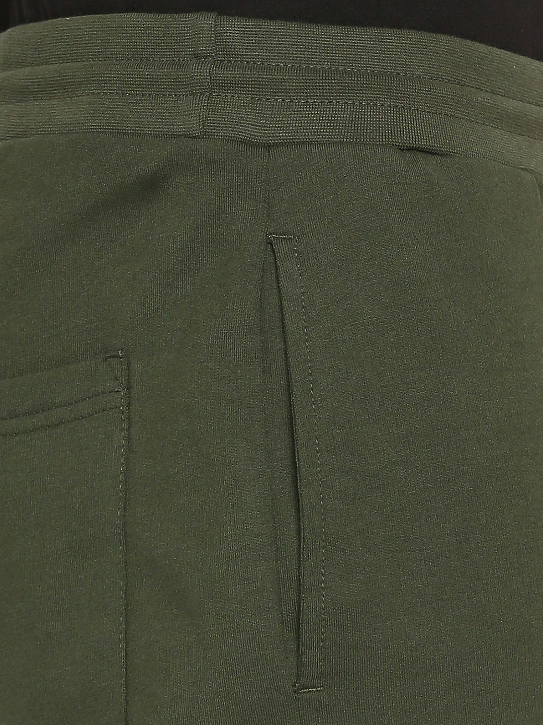 Men Premium Cotton Blend Olive Trackpant- Underjeans By Spykar