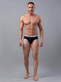 Men Premium Cotton Blend Navy-Multi Brief - (Pack Of 2)- Underjeans By Spykar