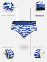 Underjeans By Spykar Men Premium Blue Cotton Blend Regular Fit Brief