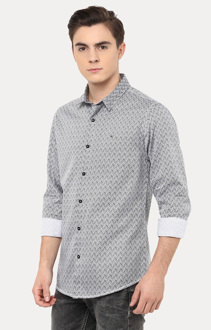 Spykar Men'S Black Cotton Printed Casual Shirts