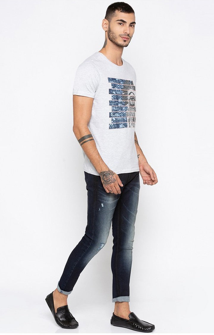 Spykar Ash Printed Slim Fit Men T-Shirts