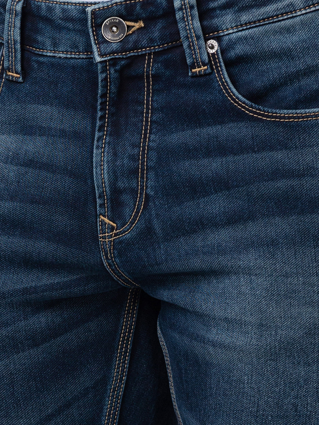 Spykar Men Bluish Grey Cotton Stretch Slim Fit Narrow Length Jeans (Skinny)