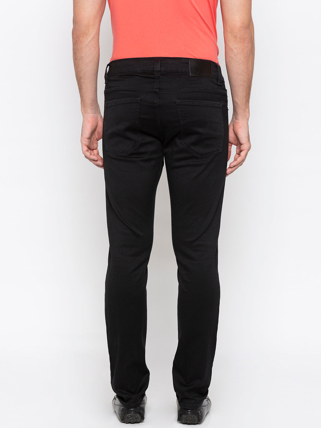 Spykar Men Black Cotton Super Slim Fit Tapered Length Jeans (Super Skinny)