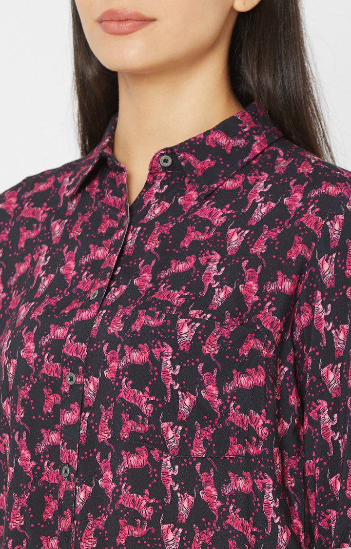 Spykar Women Pink Viscose Casual Shirts (Regular)