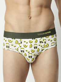Men Premium Assorted Cotton Blend Printed Brief - Pack Of 3- Underjeans By Spykar