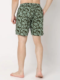 Underjeans By Spykar Men Premium Green Cotton Blend Regular Fit Boxer Shorts