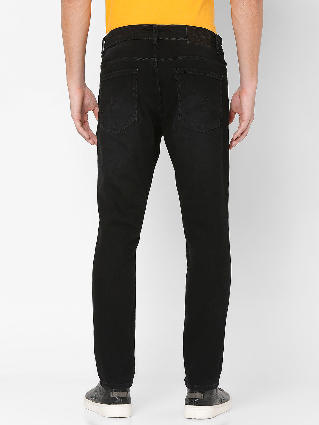 Spykar Men Black Cotton Slim Fit Tapered Length Jeans (Kano)