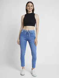 Spykar Women Light Blue Lycra Skinny Fit Regular Length Clean Look Jeans -(Adora)