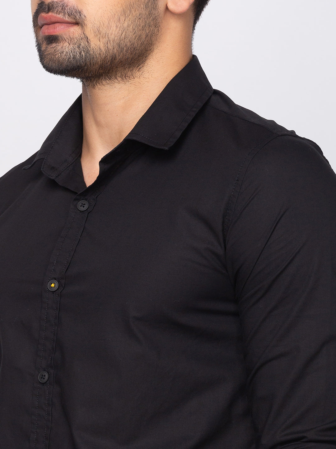 Spykar Slim Fit Men Black Cotton Casual Shirt