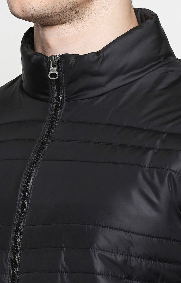 Spykar Black Polyester Regular Fit Jacket For Men