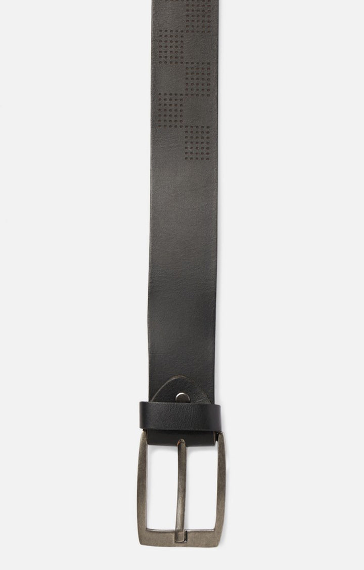 Spykar Men Black Genuine Leather Belt