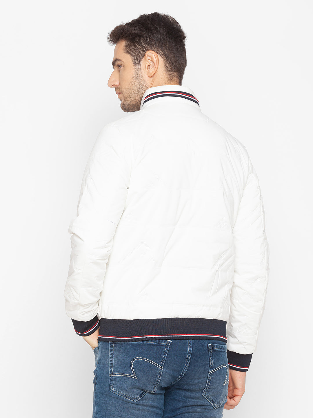 Spykar White Polyester Men Jacket