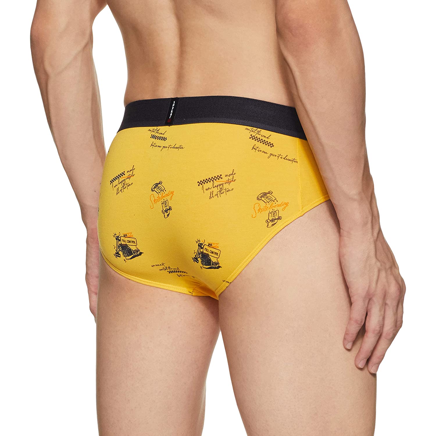 Yellow Cotton Brief For Men Premium- Underjeans By Spykar