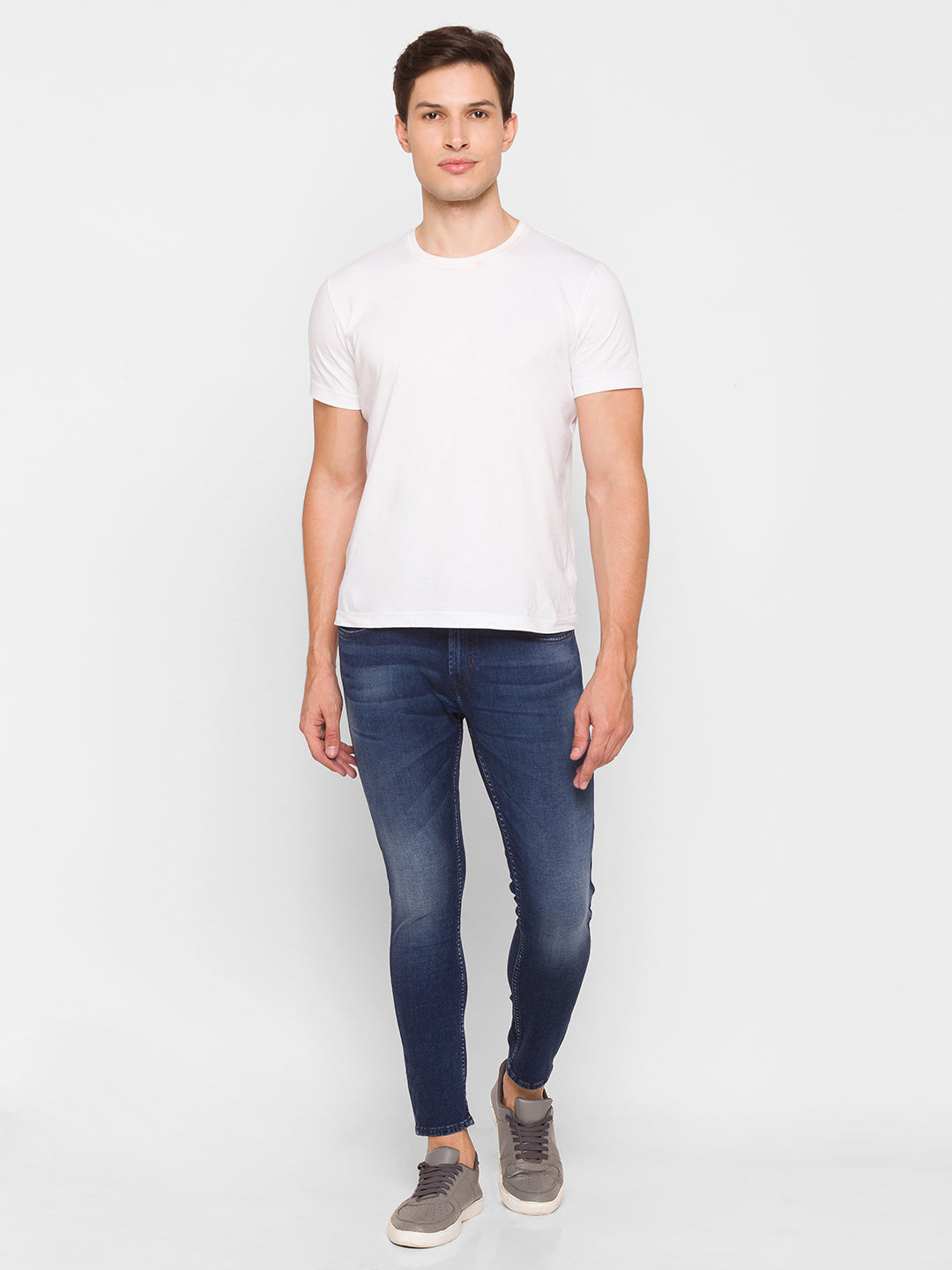 Spykar Men Blue Cotton Slim Fit Tapered Length Jeans (Kano)